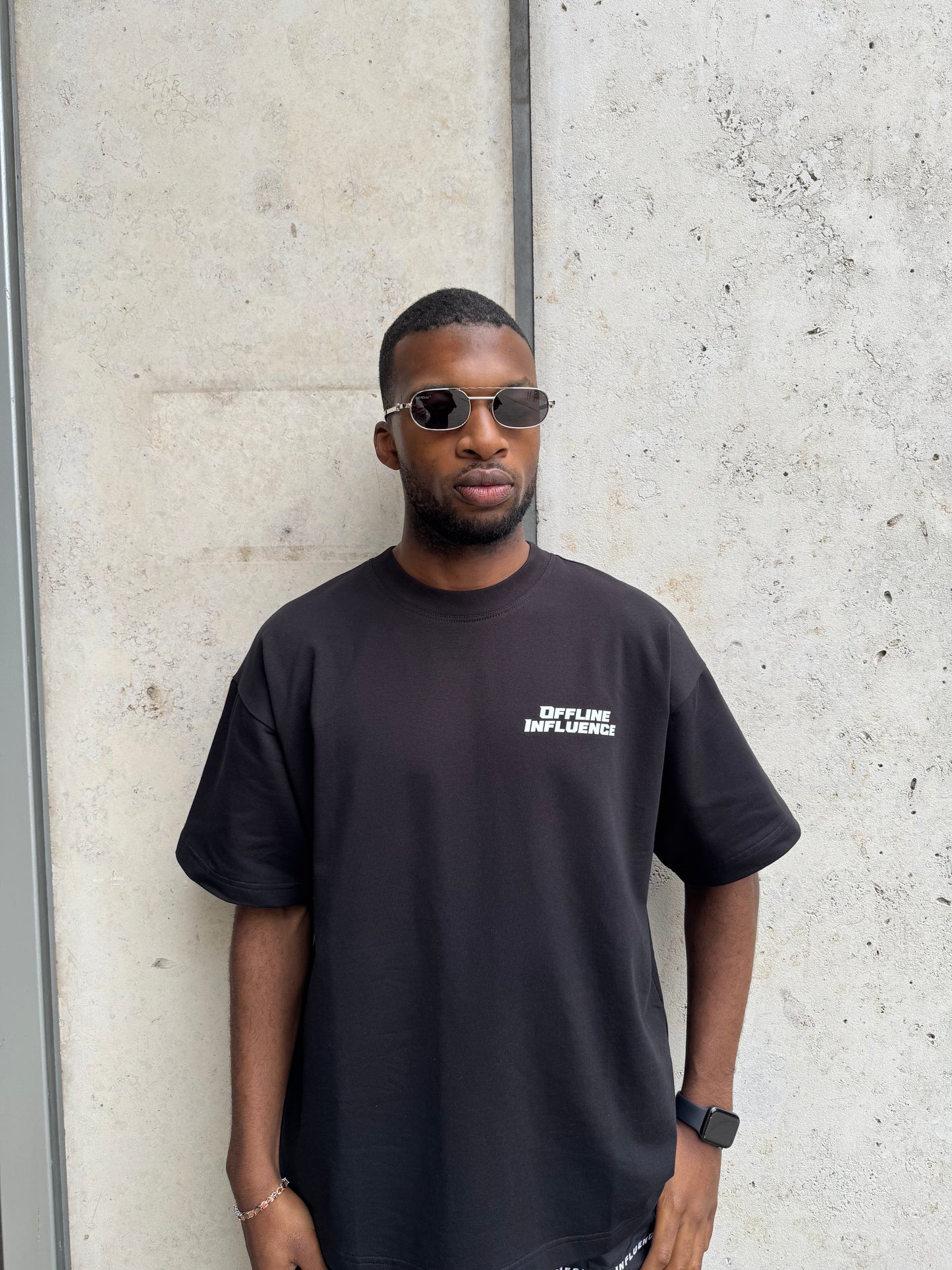 Offline Influence Genesis 107(Small design) T-Shirt - Black